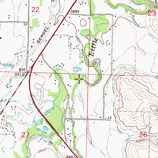 Topographic Map of McCormick Creek, WY