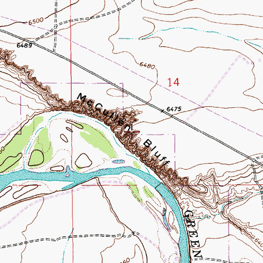 Topographic Map of McCullen Bluff, WY