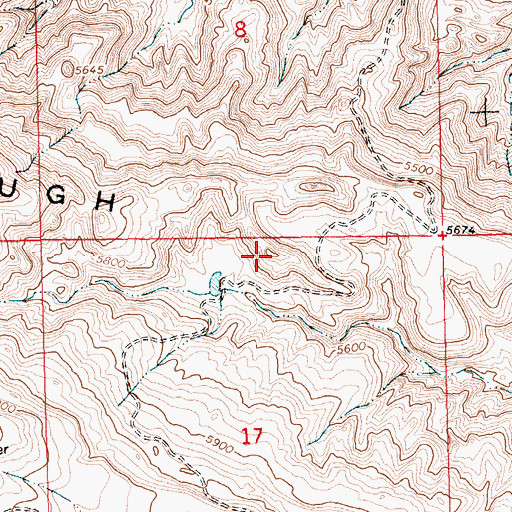 Topographic Map of McCullough Peaks, WY