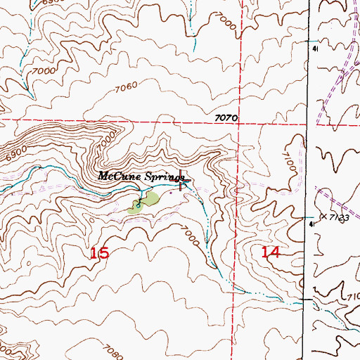 Topographic Map of McCune Springs, WY