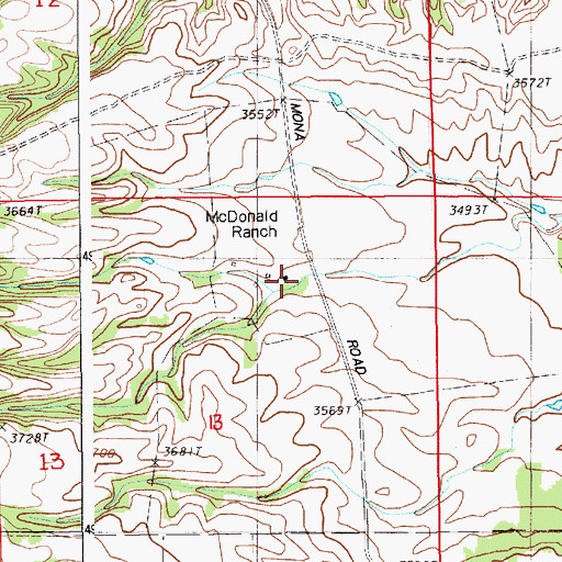 Topographic Map of McDonald Ranch, WY