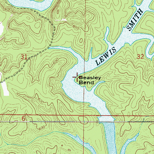 Topographic Map of Beasley Bend, AL