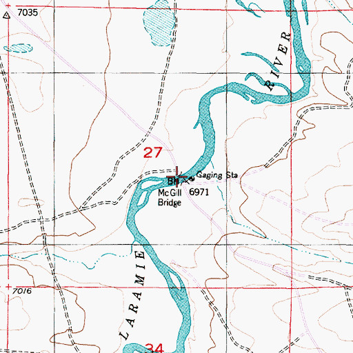 Topographic Map of McGill Bridge, WY