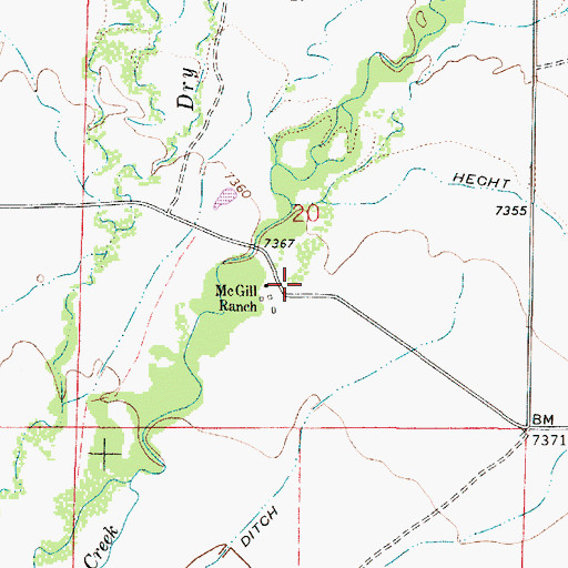 Topographic Map of McGill Ranch, WY