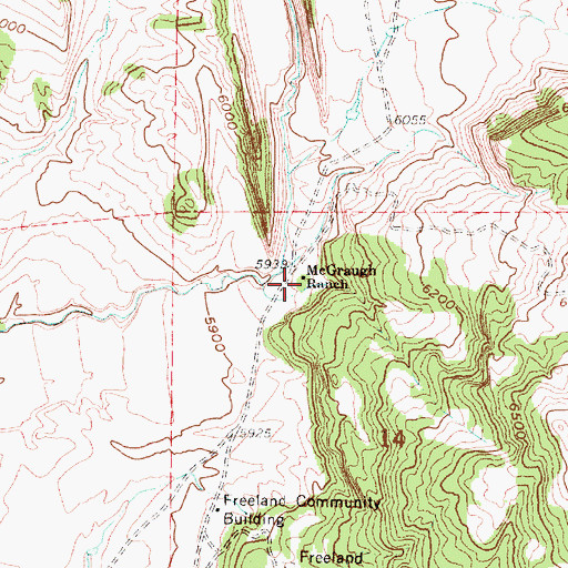 Topographic Map of McGraugh Ranch, WY