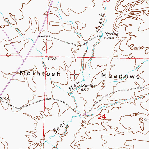 Topographic Map of McIntosh Meadows, WY