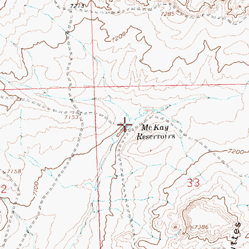 Topographic Map of McKay Reservoirs, WY