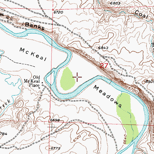 Topographic Map of McKeal Meadows, WY