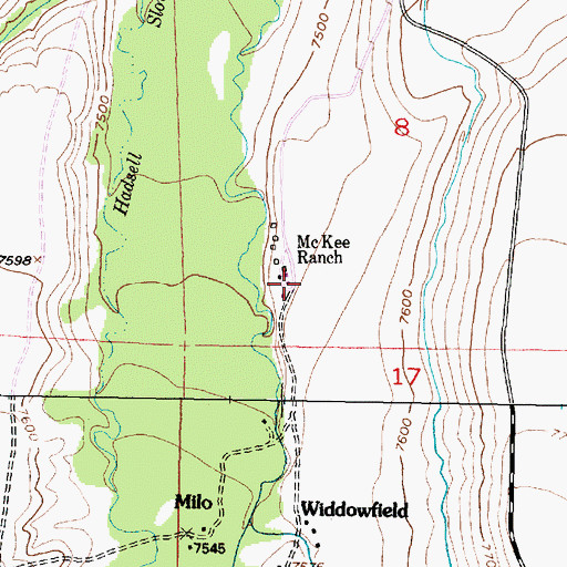Topographic Map of McKee Ranch, WY