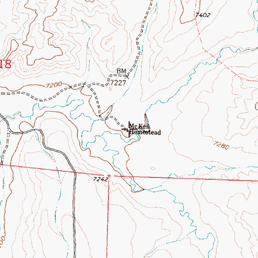Topographic Map of McKeil Homestead, WY