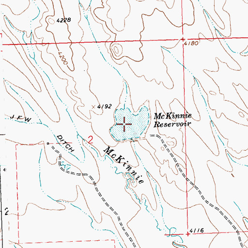 Topographic Map of McKinnie Reservoir, WY