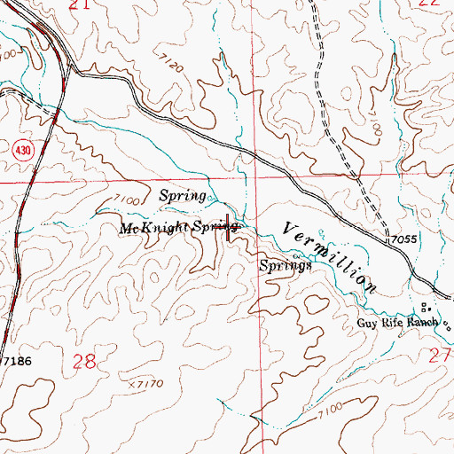 Topographic Map of McKnight Spring, WY