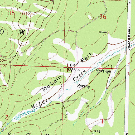 Topographic Map of McLain Park, WY