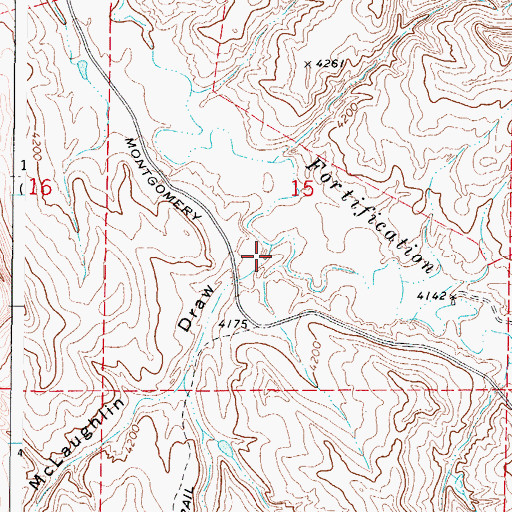 Topographic Map of McLaughlin Draw, WY