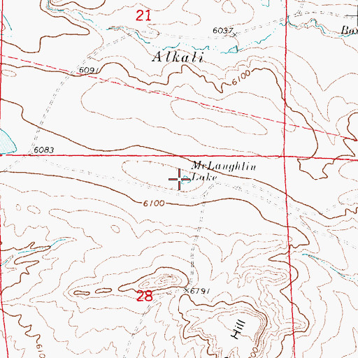 Topographic Map of McLaughlin Lake, WY