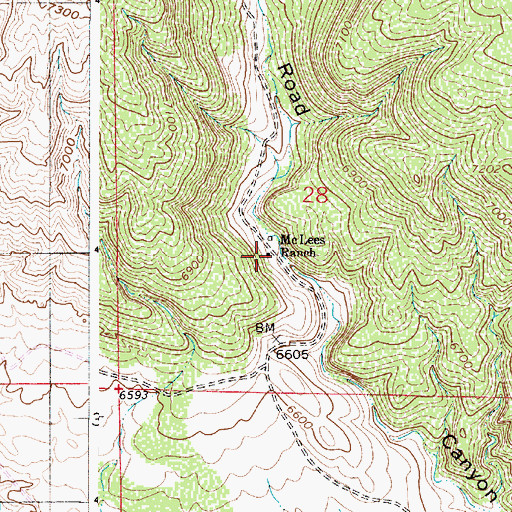 Topographic Map of McLees Ranch, WY