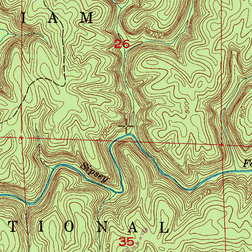 Topographic Map of Bee Branch, AL