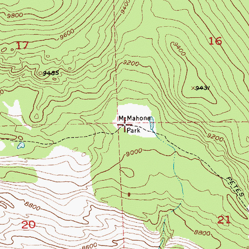 Topographic Map of McMahone Park, WY
