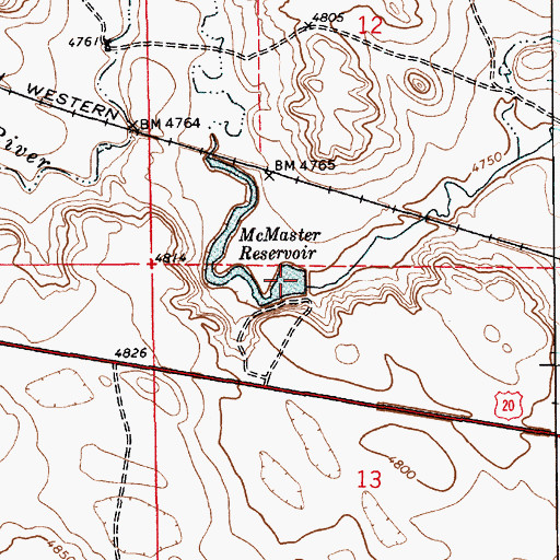 Topographic Map of McMaster Reservoir, WY