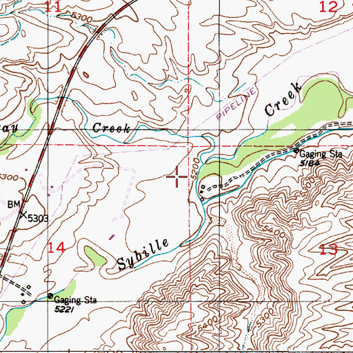 Topographic Map of McMurray Creek, WY