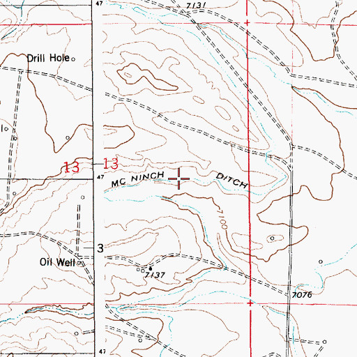 Topographic Map of McNinch Ditch, WY