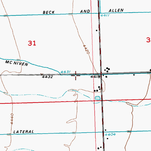 Topographic Map of McNiven Lateral, WY