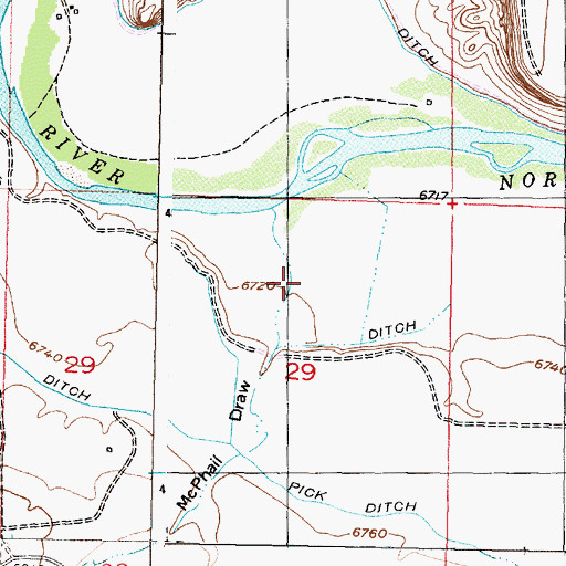Topographic Map of McPhail Draw, WY