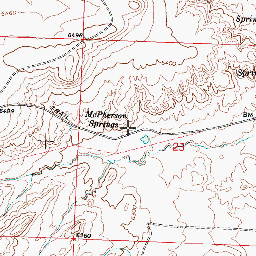 Topographic Map of McPherson Springs, WY