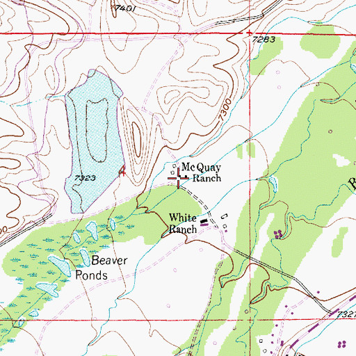 Topographic Map of McQuay Ranch, WY