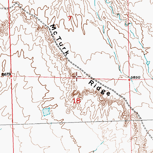 Topographic Map of McTurk Ridge, WY