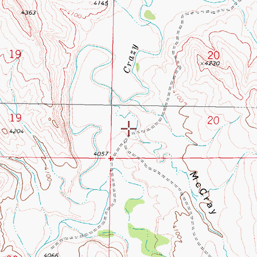 Topographic Map of McCray Draw, WY