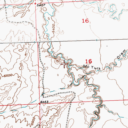 Topographic Map of McTurk Draw, WY