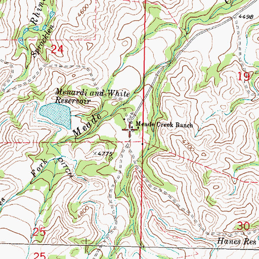 Topographic Map of Meade Creek Ranch, WY