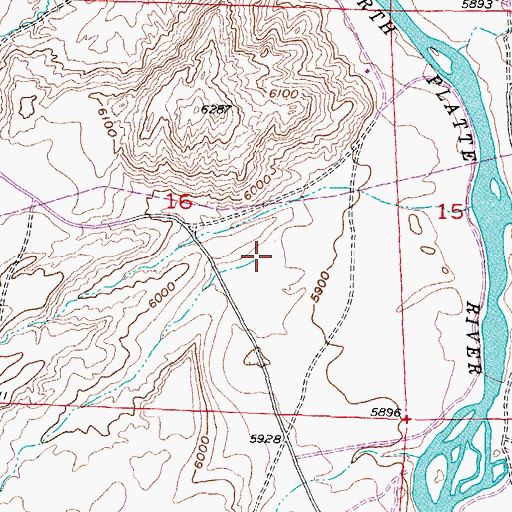 Topographic Map of Meadow Creek, WY