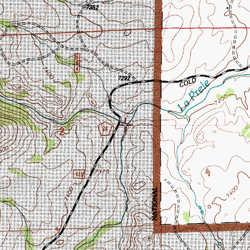 Topographic Map of Meadow Creek, WY