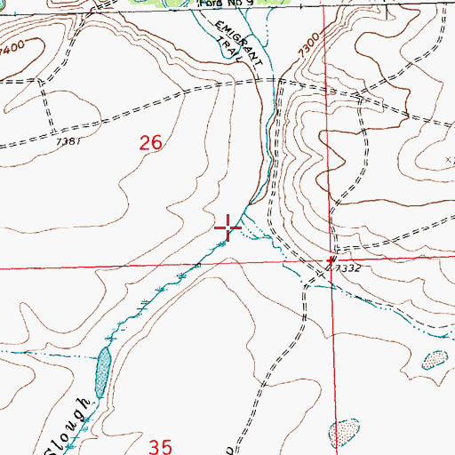 Topographic Map of Meadow Creek, WY