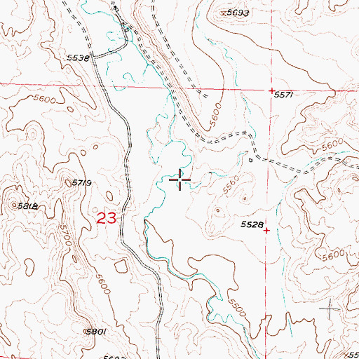 Topographic Map of Meadow Creek, WY