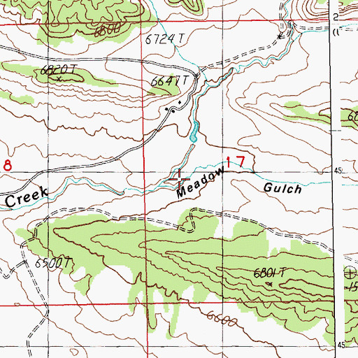 Topographic Map of Meadow Gulch, WY