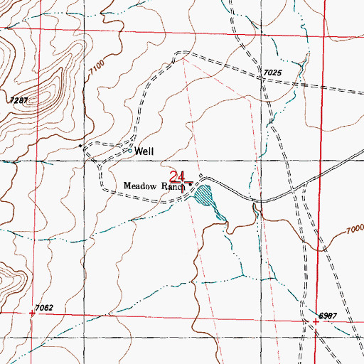 Topographic Map of Meadow Ranch, WY
