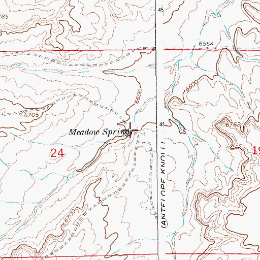 Topographic Map of Meadow Springs, WY