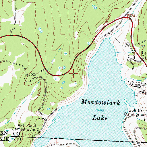 Topographic Map of Meadowlark Lake, WY