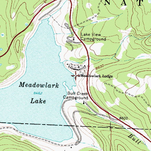 Topographic Map of Meadowlark Lodge, WY