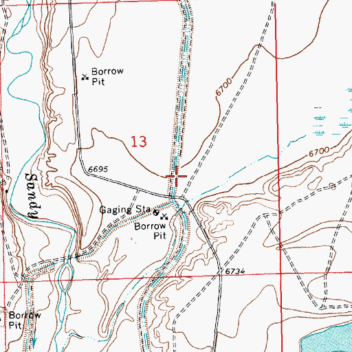 Topographic Map of Means Canal, WY