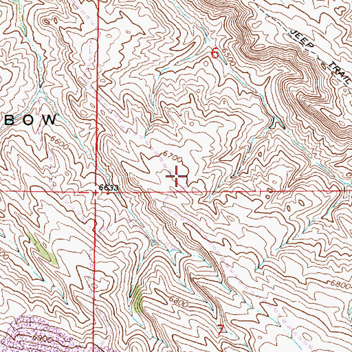 Topographic Map of Medicine Bow Breaks, WY
