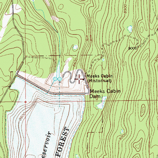 Topographic Map of Meeks Cabin (historical), WY