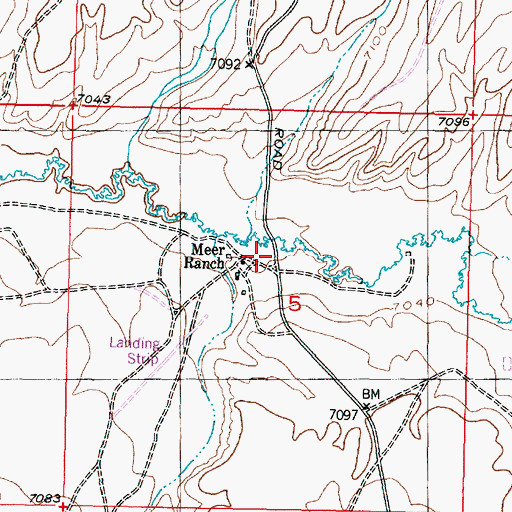 Topographic Map of Meer Ranch, WY