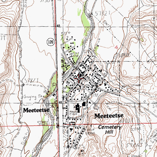 Topographic Map of Meeteetse, WY