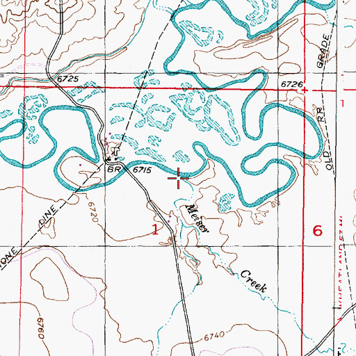 Topographic Map of Meiser Creek, WY