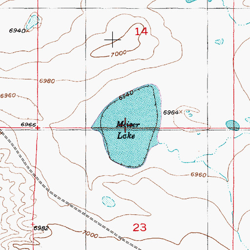 Topographic Map of Meiser Lake, WY