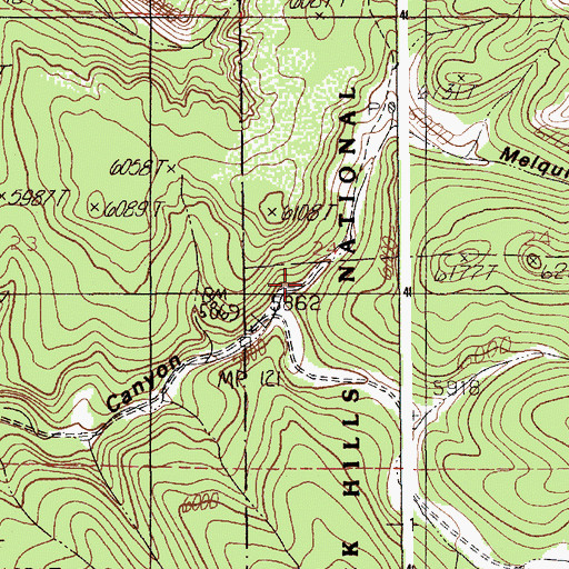 Topographic Map of Melquist Gulch, WY